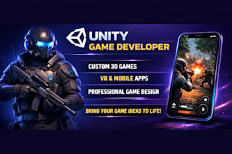 develop high quality 2d 3d unity games for mobile, PC