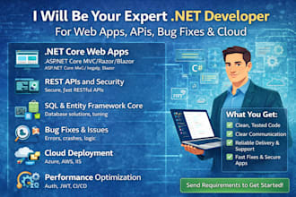 be your expert net developer for web apps apis bug fixes and cloud