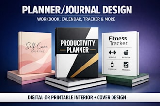 design covers and interiors for amazon KDP journals or planners