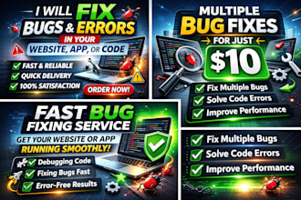 fix HTML CSS javascript website bugs fast