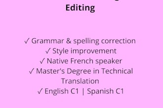 proofread and edit your french text professionally