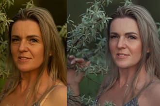 do natural portrait retouching and cinematic color grading