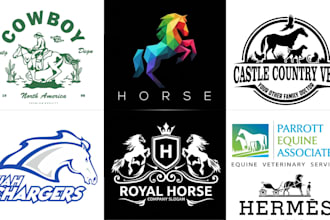 do professional horse, equine, equestrian, ranch and farm logo design