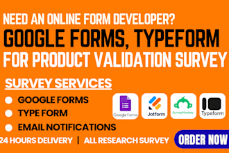 create google form, typeform, jotform for product validation online survey form