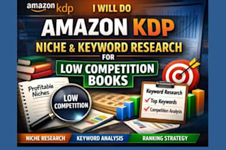 do amazon KDP niche and keyword research for low competition books
