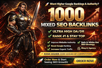 1000 white hat SEO mix backlinks package ranking link building