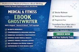 ghostwrite your nonfiction book, fitness and medical ebook, ebook writer