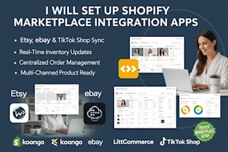 setup shopify marketplace koongo etsy ebay integration litcommerce tiktok shop