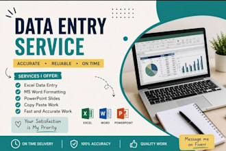 do data entry, ms word, excel and powerpoint work