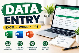 do data entry, ms word, and powerpoint work