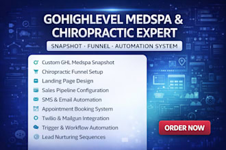create ghl medspa snapshot  gohighlevel chiropractic funnel