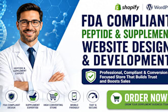 peptide supplement fda compliant nutraceutical website store design development