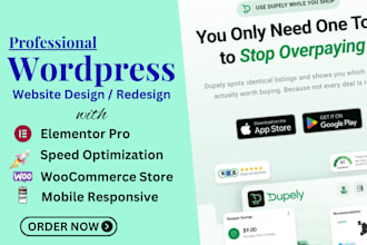 redesign wordpress website with elementor pro