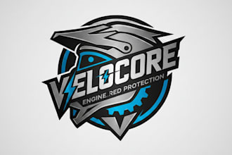 design a bold helmet brand logo for your business