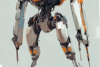 draw high quality robot, mecha concepts