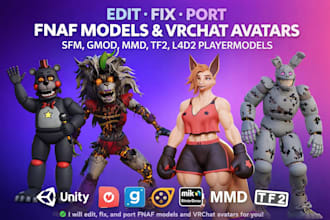 port or convert 3d models to vrchat avatar, gmod, l4d2, tf2, hl2, cs2 and mmd