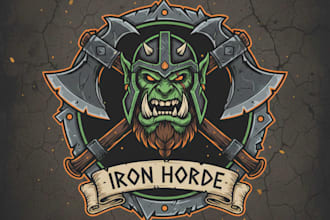 design a fierce orc logo for your gaming team or brand