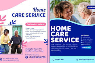group home care homecare logo elderly care flyer healthcare brochure homecare