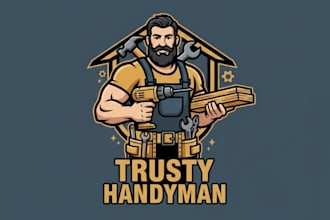 design wonderful handyman tradesman mascot logo design with unlimited review
