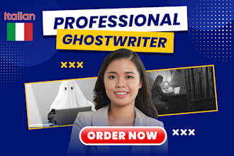 be your professional italian ghostwriter for nonfiction and fiction books