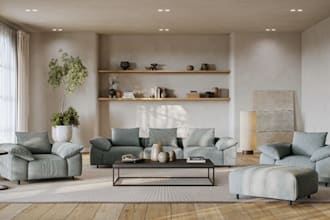 create realistic 3d furniture models, product renders, and mockups