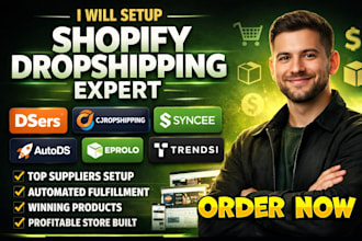 setup shopify dsers cjdropshipping syncee dropshipman eprolo autods trendsi