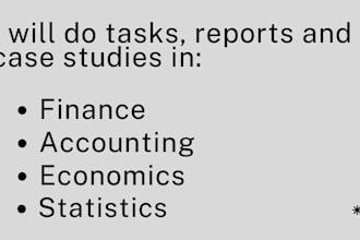 expertly do finance, accounting, economics, statistics tasks