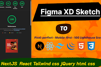convert xd sketch figma to bootstrap html react nextjs tailwind css