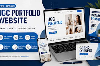 design a canva website and landing page and create a canva ugc portfolio site