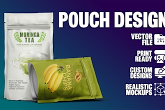 design custom mylar bags, pouches, product and food packaging