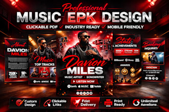 design a modern clickable press kit music epk media kit for artists and musician