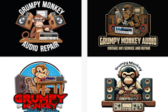 design high quality monkey audio repair logo