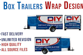 design  box trailer, food truck, camper or caravan wrap