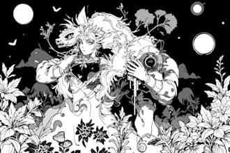 draw black and white illustrations