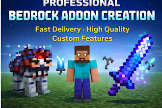 create minecraft bedrock addon, mod, items, mobs and systems