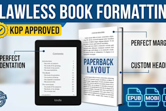format and convert ebook to epub mobi kpf and create amazon kdp paperback layout