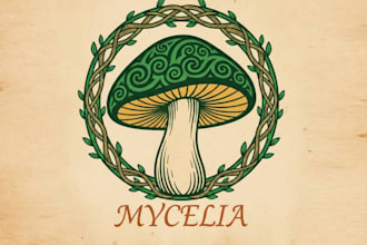 make creative mushroom logo for your brand or business