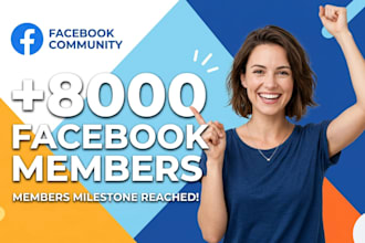 upgrade 8,000 facebook members