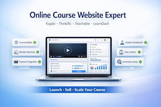 be your kajabi, thinkific, teachable, learndash, online course website expert