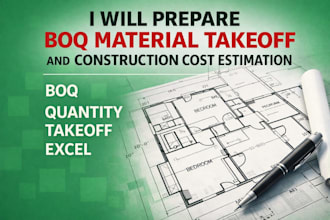 prepare boq material takeoff and construction cost estimation