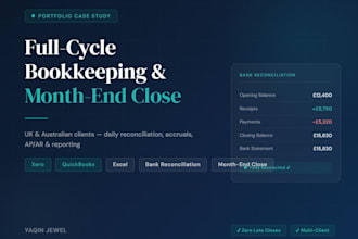 full cycle bookkeeping and month end close for businesses