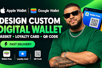 design custom digital wallet apple google wallet passkit loyalty card qr code