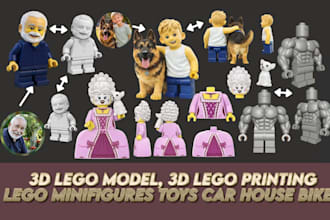 custom 3d lego model lego minifigure 3d toy style lego collector for 3d printing