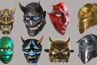 sculpt 3d mask halloween mask 3d helmet cosplay armor 3d face model for 3d print