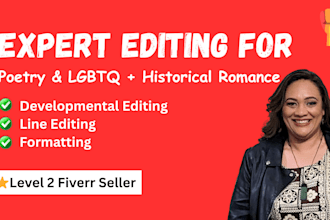 proofread, developmental edit, and professionally format your poetry or lgbtq