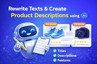 rewrite texts and create product descriptions using ai