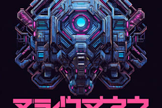 illustrate an excellent futuristic cyberpunk logo