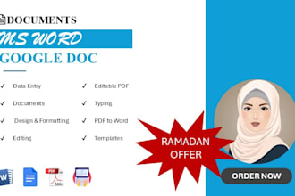 create, format, edit, type ms word and google docs professionally