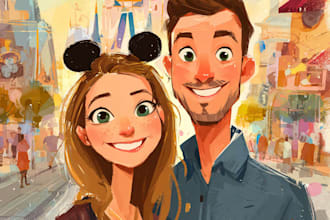 beautiful portrait in disney cartoon