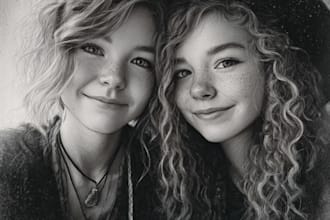 draw fantasy character logo and friendship portrait